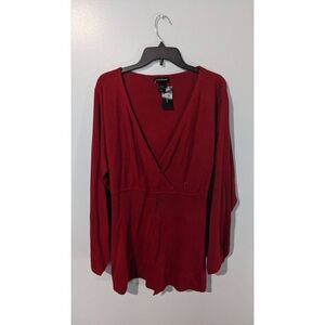 Lane Bryant Red v neck sweater size 22